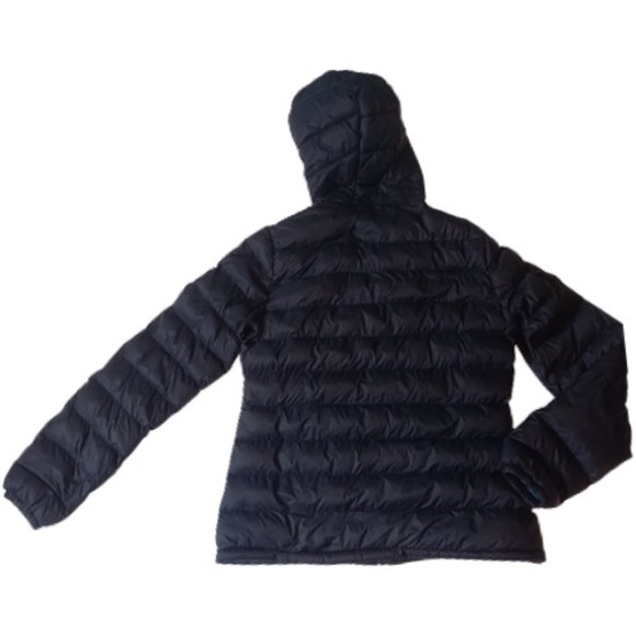 Size 12 Black Padded Hooded Coat Quilted - Picture 8 of 12